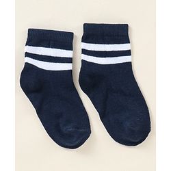 Cutewalk By Babyhug Anti Bacterial Ankle Length Stripe Socks Pack Of 5 - Blue & White