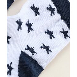 Cutewalk By Babyhug Anti Bacterial Ankle Length Stripe Socks Pack Of 5 - Blue & White