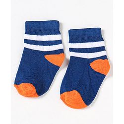 Cute Walk by Babyhug Non Terry Cotton Knit Ankle Length Anti Bacterial Socks Striped Pack of 5 - Multicolour
