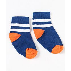 Cute Walk by Babyhug Non Terry Cotton Knit Ankle Length Anti Bacterial Socks Striped Pack of 5 - Multicolour