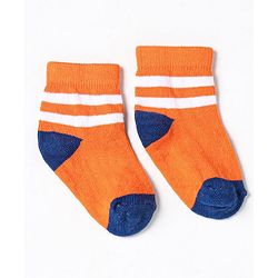 Cute Walk by Babyhug Non Terry Cotton Knit Ankle Length Anti Bacterial Socks Striped Pack of 5 - Multicolour