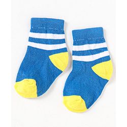 Cute Walk by Babyhug Non Terry Cotton Knit Ankle Length Anti Bacterial Socks Striped Pack of 5 - Multicolour