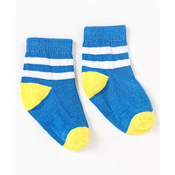 Cute Walk by Babyhug Non Terry Cotton Knit Ankle Length Anti Bacterial Socks Striped Pack of 5 - Multicolour