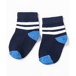 Cute Walk by Babyhug Non Terry Cotton Knit Ankle Length Anti Bacterial Socks Striped Pack of 5 - Multicolour