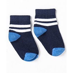 Cute Walk by Babyhug Non Terry Cotton Knit Ankle Length Anti Bacterial Socks Striped Pack of 5 - Multicolour