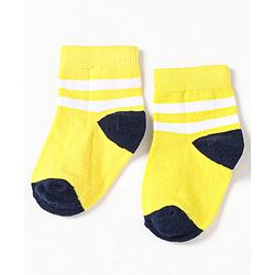 Cute Walk by Babyhug Non Terry Cotton Knit Ankle Length Anti Bacterial Socks Striped Pack of 5 - Multicolour