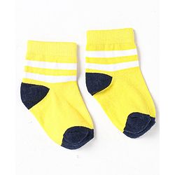Cute Walk by Babyhug Non Terry Cotton Knit Ankle Length Anti Bacterial Socks Striped Pack of 5 - Multicolour