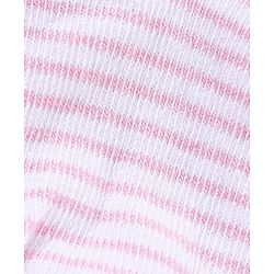 Cutewalk By Babyhug Anti Bacterial Ankle Length Non Terry Socks Striped Pack of 5 - Pink & White