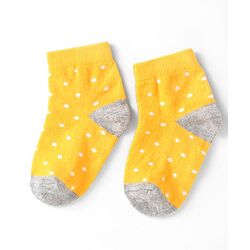 Cute Walk by Babyhug Cotton Anti Bacterial Ankle Length Socks Polka Dots Design Pack of 5 - Multicolour