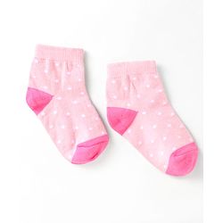 Cute Walk by Babyhug Cotton Anti Bacterial Ankle Length Socks Polka Dots Design Pack of 5 - Multicolour