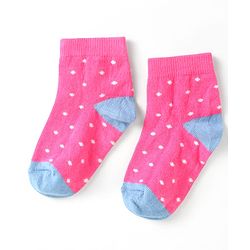 Cute Walk by Babyhug Cotton Anti Bacterial Ankle Length Socks Polka Dots Design Pack of 5 - Multicolour