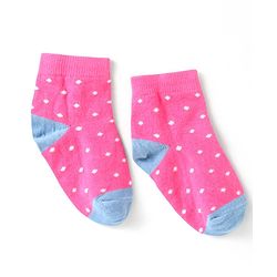 Cute Walk by Babyhug Cotton Anti Bacterial Ankle Length Socks Polka Dots Design Pack of 5 - Multicolour