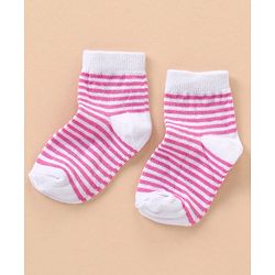 Cute Walk by Babyhug Cotton Anti Bacterial Ankle Length Socks Stripes Design Pack of 5 - Multicolour