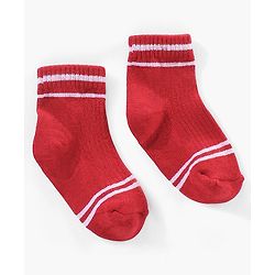 Cute Walk by Babyhug Cotton Anti Bacterial Ankle Length Socks Solid Pack of 3 - Yellow Red