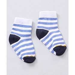 Cute Walk by Babyhug Ankle Length Antibacterial Striped Socks Pack Of 5 - Multicolor