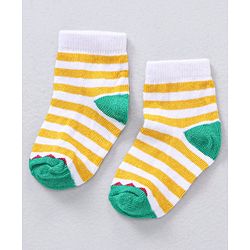 Cute Walk by Babyhug Ankle Length Antibacterial Striped Socks Pack Of 5 - Multicolor