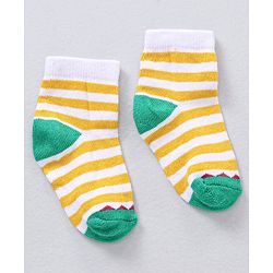 Cute Walk by Babyhug Ankle Length Antibacterial Striped Socks Pack Of 5 - Multicolor