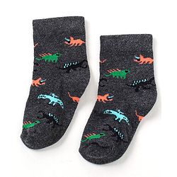 Cutewalk By Babyhug Anti Bacterial Ankle Length Non Terry Socks Dino Design Pack of 5 - Multicolour