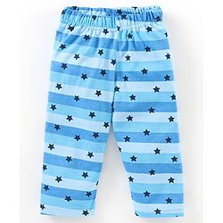 Babyhug Cotton Knit Full Sleeves Night Suit Star Print - Blue