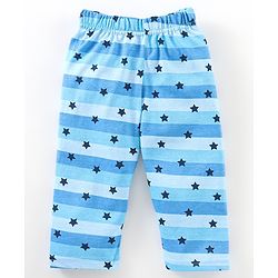 Babyhug Cotton Knit Full Sleeves Night Suit Star Print - Blue