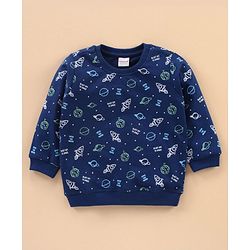 Babyhug Full Sleeves Sweatshirts Printed Pack of 2 - Navy