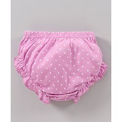 Babyhug 100% Cotton Antibacterial Bloomers Striped And Floral Print Pack of 3 - Pink Yellow Purple
