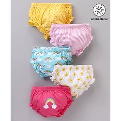 Babyhug 100% Cotton Antibacterial Bloomer Printed Pack of 5- Multicolor