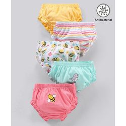 Babyhug 100% Cotton Antibacterial Bloomers Pack of 5 - Multicolour