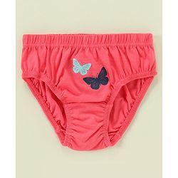 Babyhug 100% Cotton Antibacterial Stripes & Butterfly Print Panties Pack Of 3 - Multicolor