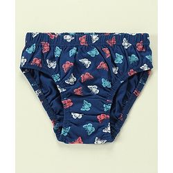 Babyhug 100% Cotton Antibacterial Stripes & Butterfly Print Panties Pack Of 3 - Multicolor
