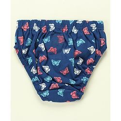 Babyhug 100% Cotton Antibacterial Stripes & Butterfly Print Panties Pack Of 3 - Multicolor