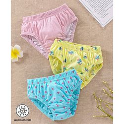 Babyhug 100% Cotton Antibacterial Panties Pack of 3 - Multicolour