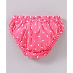 Babyhug Cotton Knit Antibacterial Panties Heart Print Pack of 3 - Multicolour