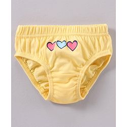 Babyhug Cotton Knit Antibacterial Panties Heart Print Pack of 3 - Multicolour