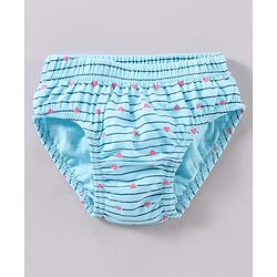 Babyhug Cotton Knit Antibacterial Panties Heart Print Pack of 3 - Multicolour
