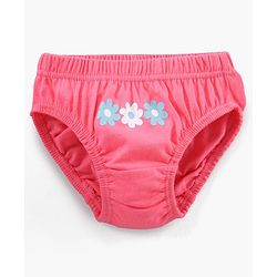 Babyhug Cotton Knit Antibacterial Panties Heart Print Pack of 3 - Multicolour