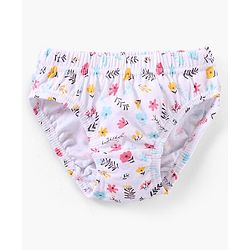 Babyhug Cotton Knit Antibacterial Panties Heart Print Pack of 3 - Multicolour