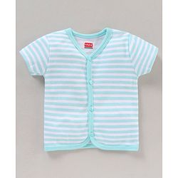 Babyhug 100% Cotton Half Sleeves Bear Printed & Striped Vests Pack Of 5 - Multicolour