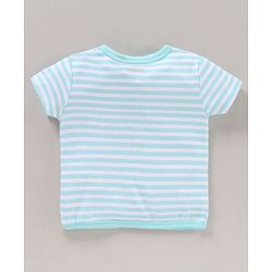 Babyhug 100% Cotton Half Sleeves Bear Printed & Striped Vests Pack Of 5 - Multicolour