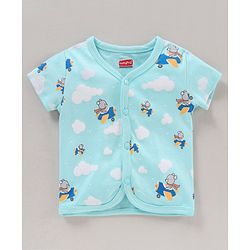 Babyhug 100% Cotton Half Sleeves Bear Printed & Striped Vests Pack Of 5 - Multicolour