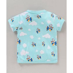 Babyhug 100% Cotton Half Sleeves Bear Printed & Striped Vests Pack Of 5 - Multicolour