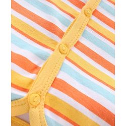 Babyhug 100% Cotton Half Sleeves Bear Printed & Striped Vests Pack Of 5 - Multicolour