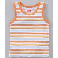 Babyhug 100% Cotton Antibacterial Sleeveless Sando Stripes Printed Pack of 5 - Multicolour