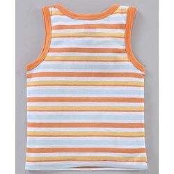 Babyhug 100% Cotton Antibacterial Sleeveless Sando Stripes Printed Pack of 5 - Multicolour