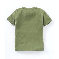 Babyhug Half Sleeves Cotton T-Shirt With Applique- Green