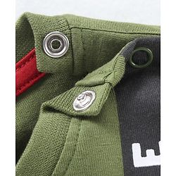 Babyhug Half Sleeves Cotton T-Shirt With Applique- Green