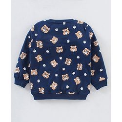 Babyhug Pack of 2 Full Sleeves Cotton Knit Sweatshirts With Bear Print  - Multicolor
