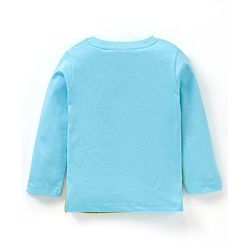 Babyhug Cotton Full Sleeves T-Shirt Jungle Print - Light Blue