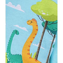 Babyhug Cotton Full Sleeves T-Shirt Jungle Print - Light Blue