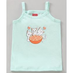 Babyhug 100% Cotton Antibacterial Sleeveless Slips Oranges Print Pack of 3 - Orange Peach Sky Blue